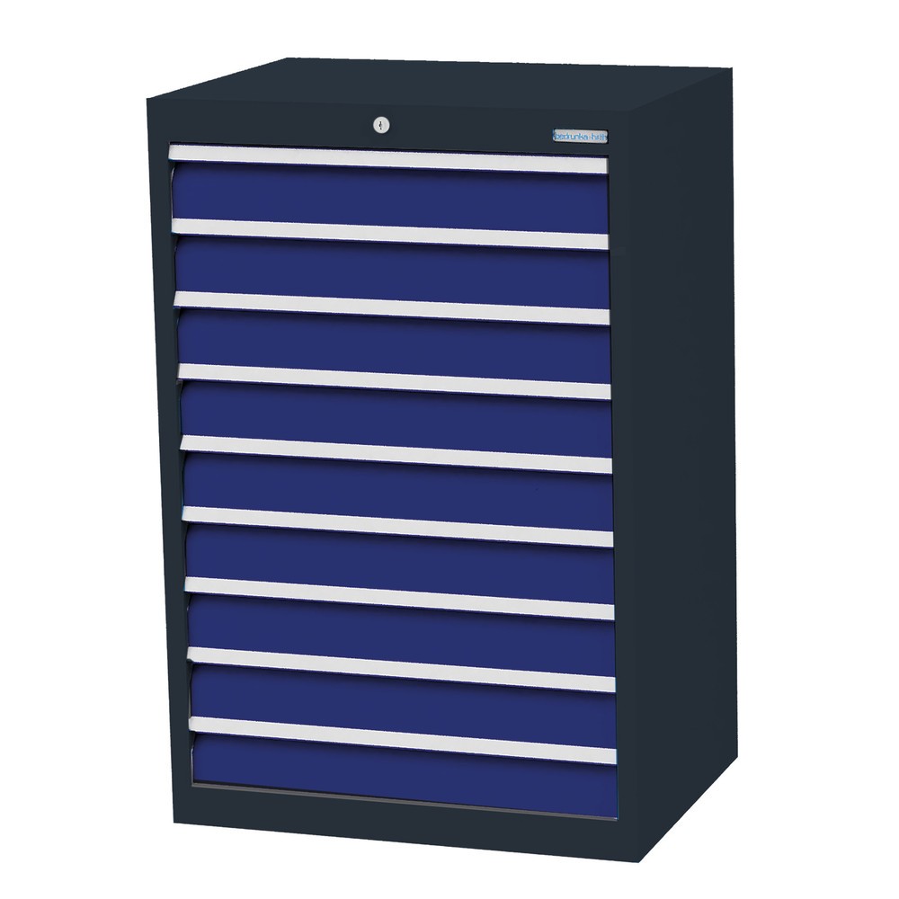 Product afbeelding: Ladekast Profi, laden 9x100 mm, breedte 680 mm, antracietgrijs, gentiaanblauw