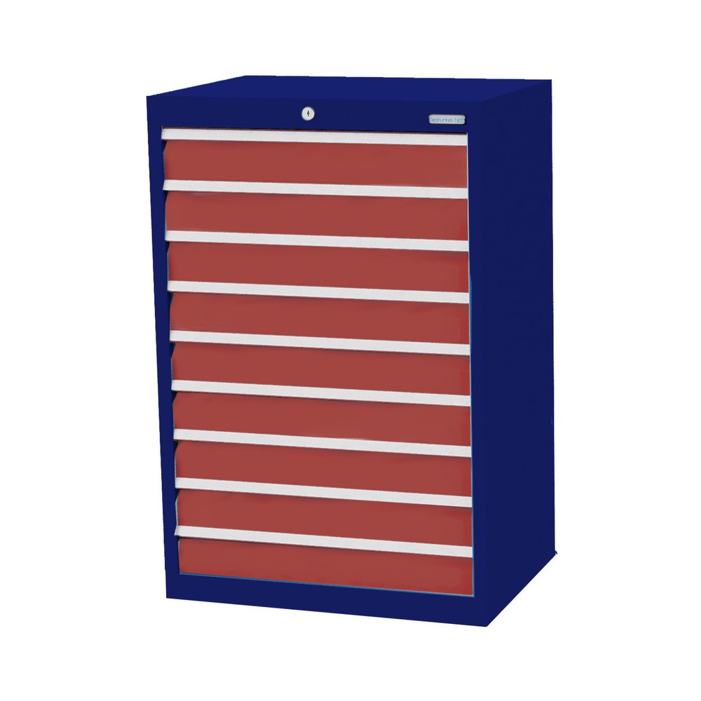 Product afbeelding: Ladekast Profi, laden 9x100 mm, breedte 680 mm, gentiaanblauw, robijnrood