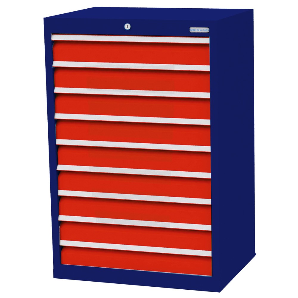 Product afbeelding: Ladekast Profi, laden 9x100 mm, breedte 680 mm, gentiaanblauw, verkeersrood