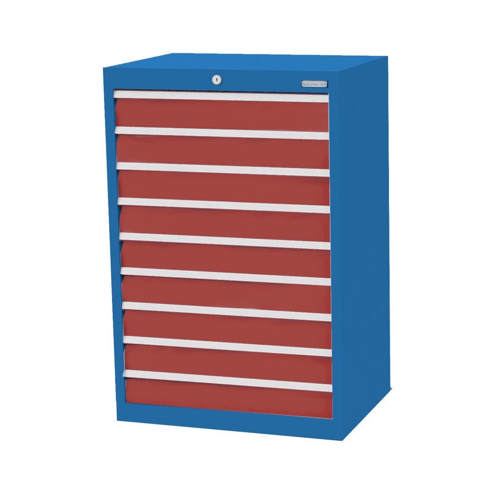 Product afbeelding: Ladekast Profi, laden 9x100 mm, breedte 680 mm, lichtblauw, robijnrood