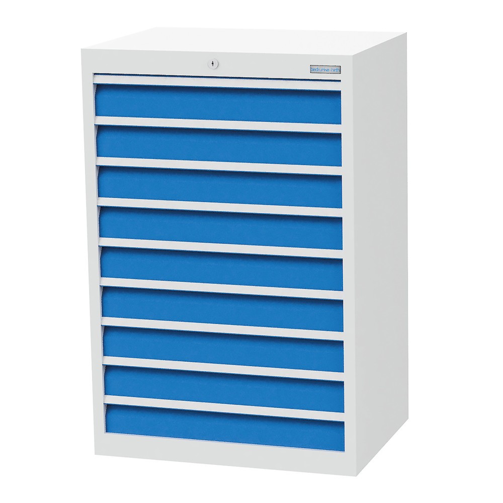 Product afbeelding: Ladekast Profi, laden 9x100 mm, breedte 680 mm, lichtgrijs, lichtblauw