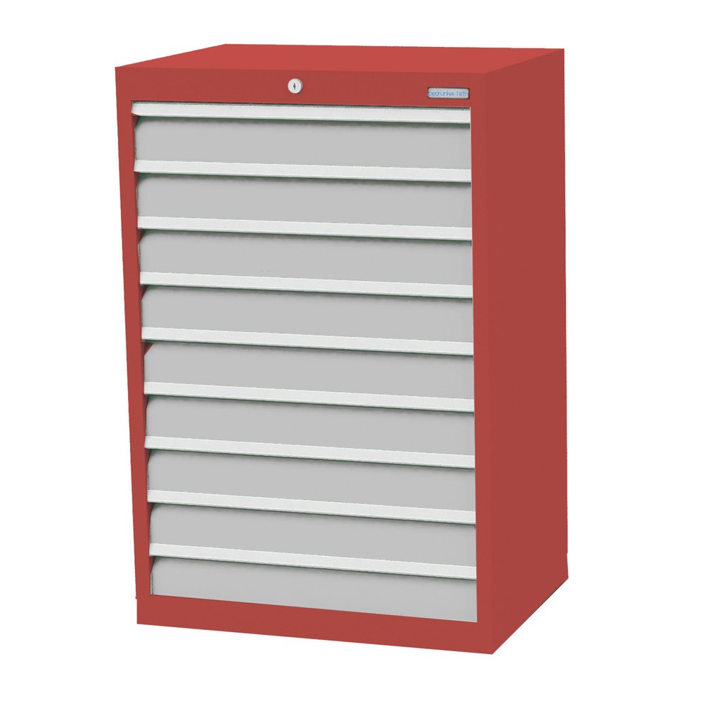 Product afbeelding: Ladekast Profi, laden 9x100 mm, breedte 680 mm, robijnrood, lichtgrijs