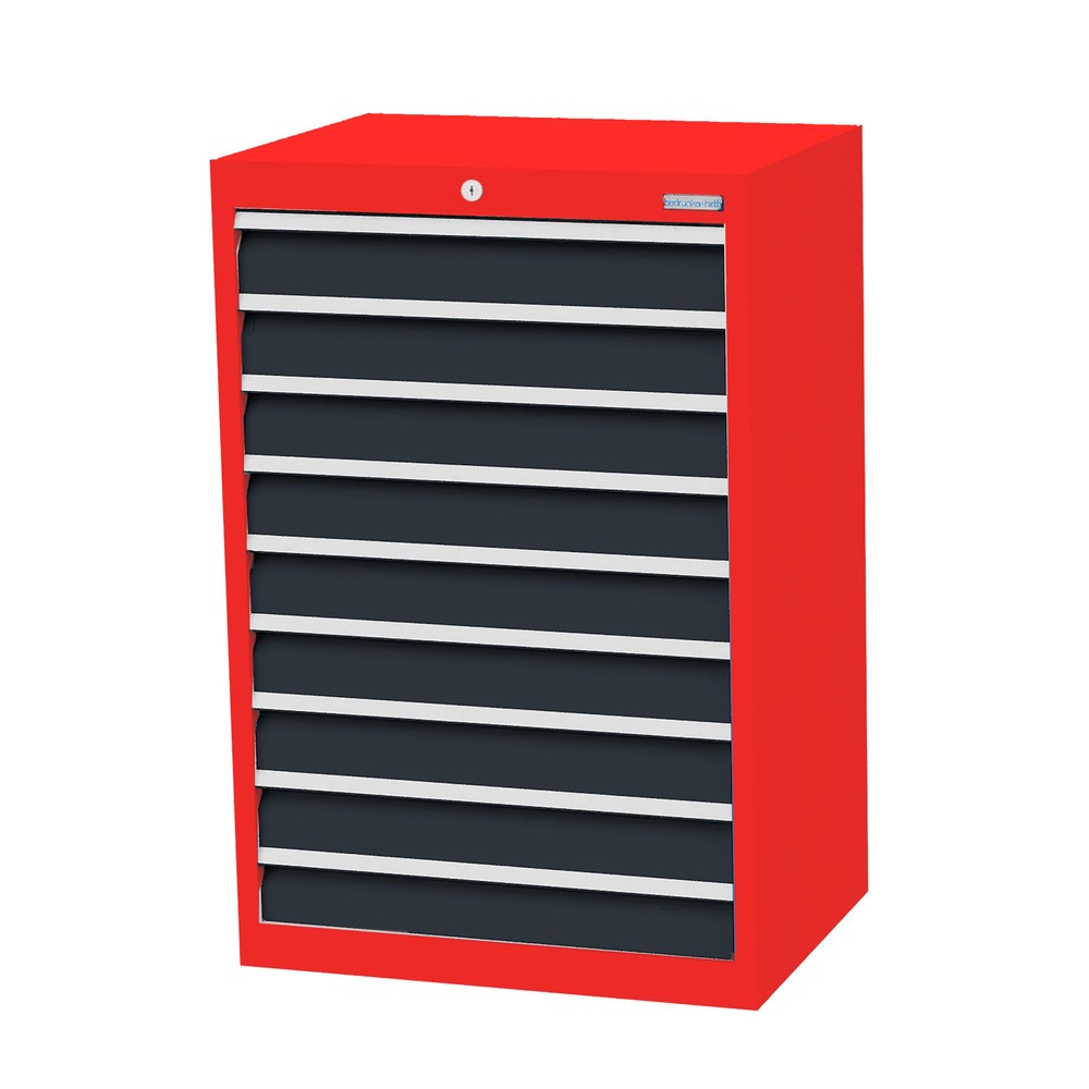 Product afbeelding: Ladekast Profi, laden 9x100 mm, breedte 680 mm, verkeersrood, antracietgrijs
