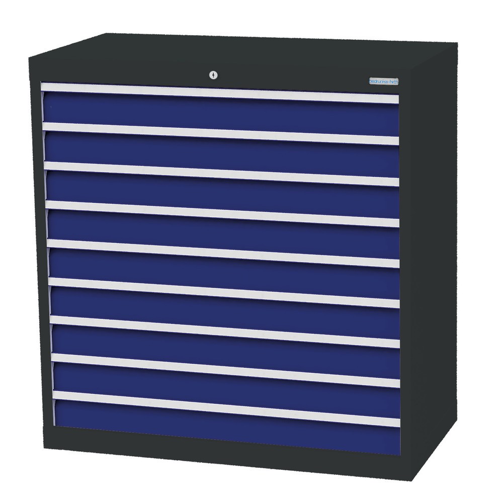 Product afbeelding: Ladekast Profi, laden 9x100 mm, breedte 980 mm, antracietgrijs, gentiaanblauw