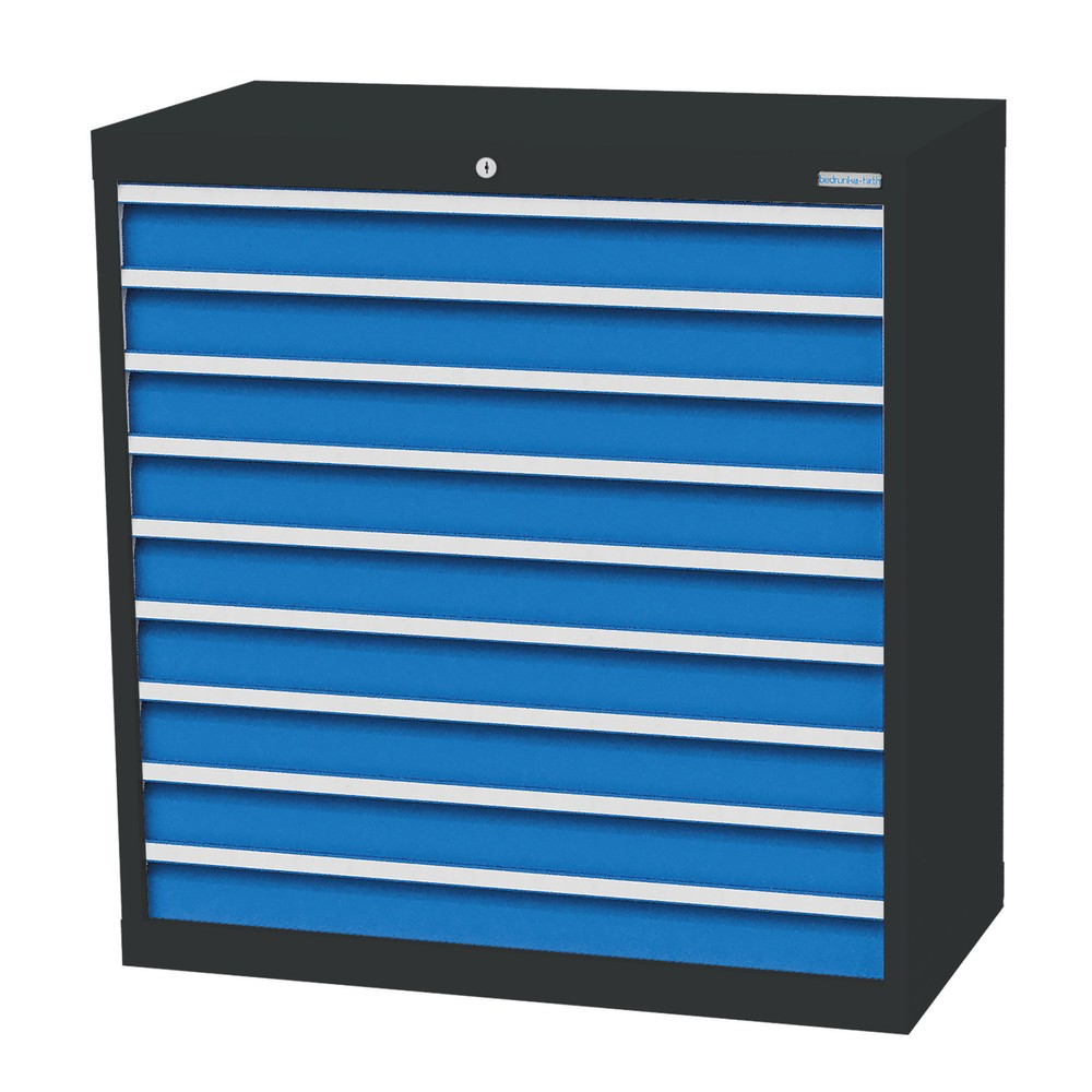 Productafbeelding nr. 1: Ladekast Profi, laden 9x100 mm, breedte 980 mm, antracietgrijs, lichtblauw