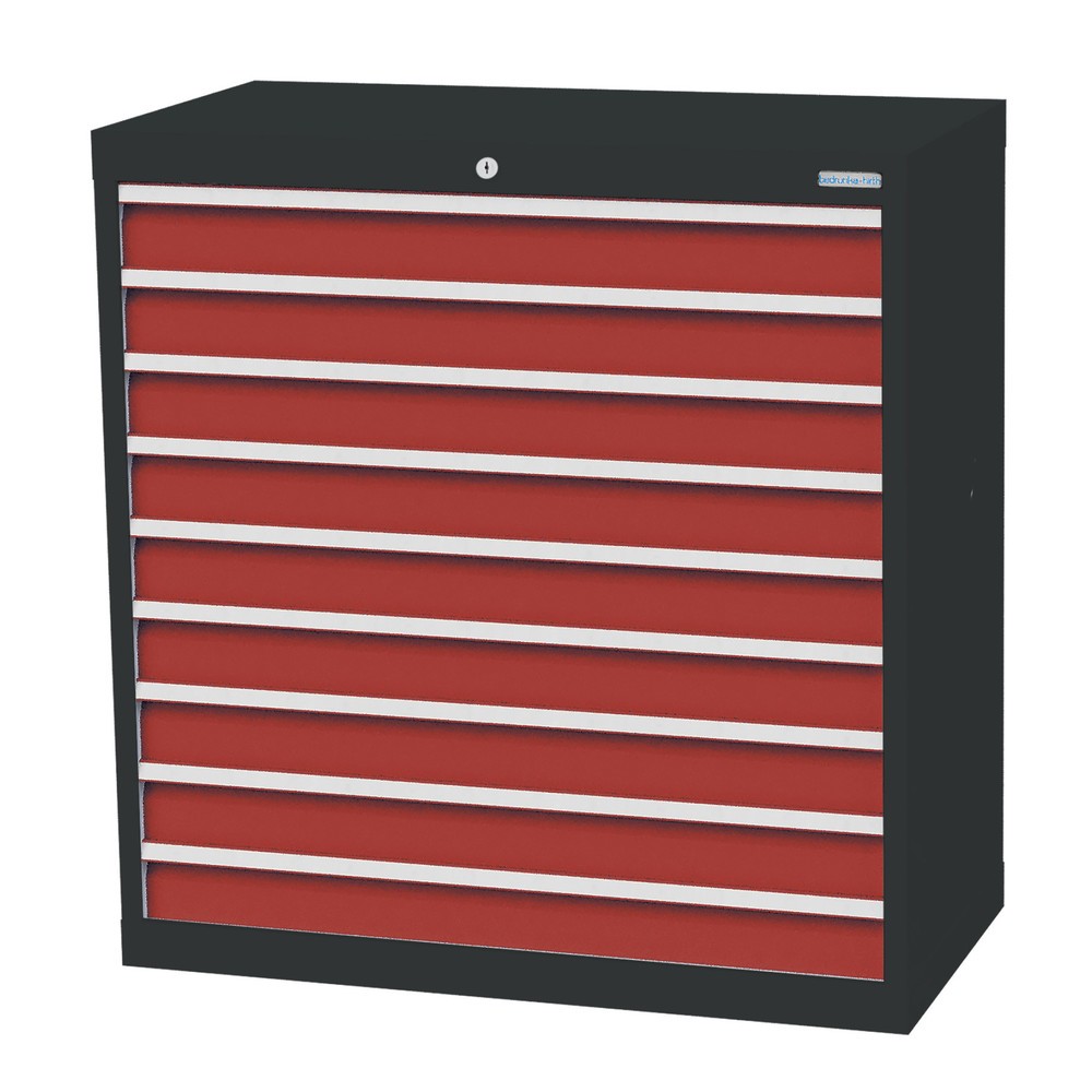 Product afbeelding: Ladekast Profi, laden 9x100 mm, breedte 980 mm, antracietgrijs, robijnrood