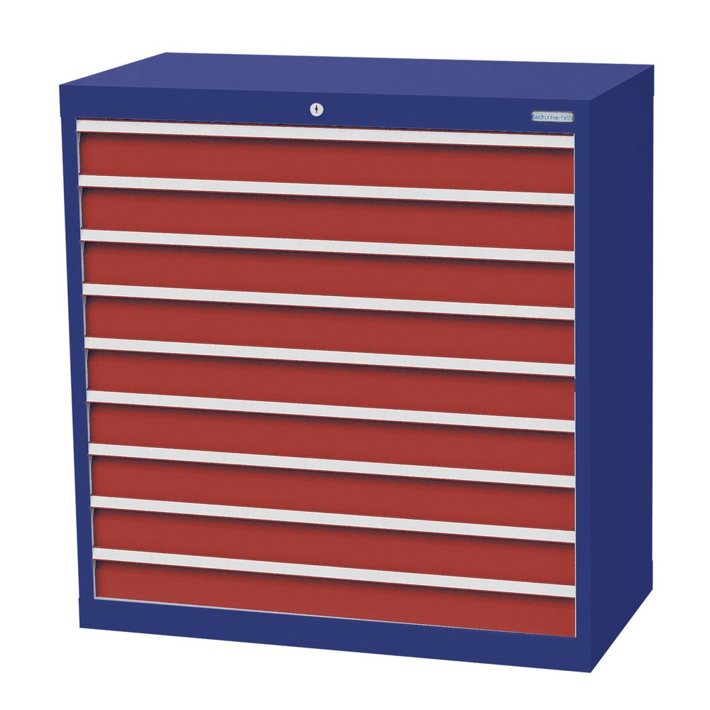 Productafbeelding nr. 1: Ladekast Profi, laden 9x100 mm, breedte 980 mm, gentiaanblauw, robijnrood