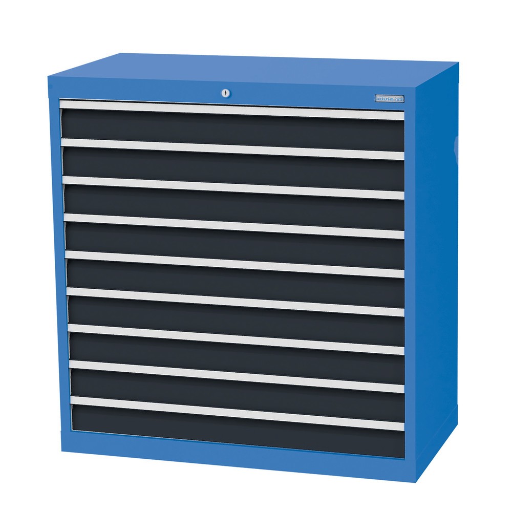 Productafbeelding nr. 1: Ladekast Profi, laden 9x100 mm, breedte 980 mm, lichtblauw, antracietgrijs