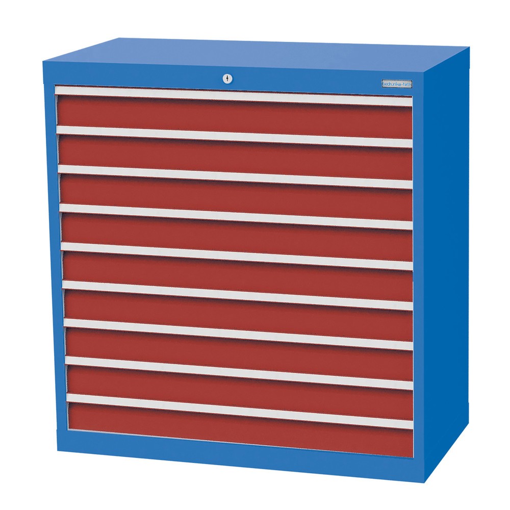 Product afbeelding: Ladekast Profi, laden 9x100 mm, breedte 980 mm, lichtblauw, robijnrood