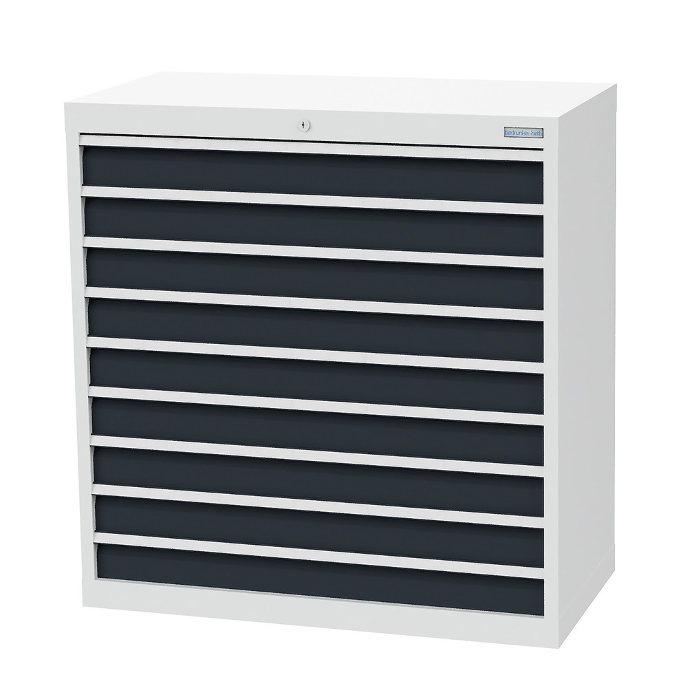 Product afbeelding: Ladekast Profi, laden 9x100 mm, breedte 980 mm, lichtgrijs, antracietgrijs