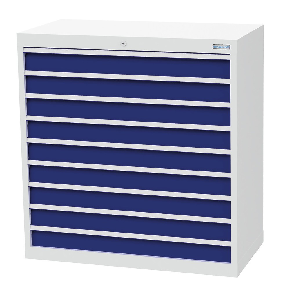 Product afbeelding: Ladekast Profi, laden 9x100 mm, breedte 980 mm, lichtgrijs, gentiaanblauw