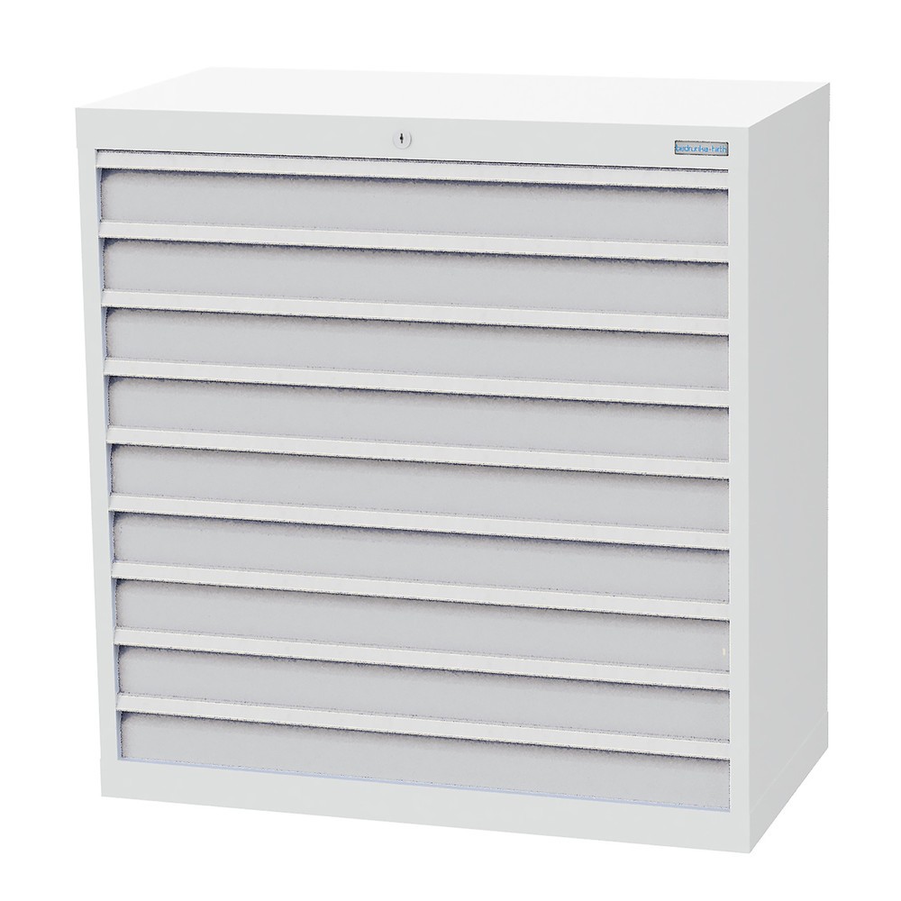 Product afbeelding: Ladekast Profi, laden 9x100 mm, breedte 980 mm, lichtgrijs, lichtgrijs