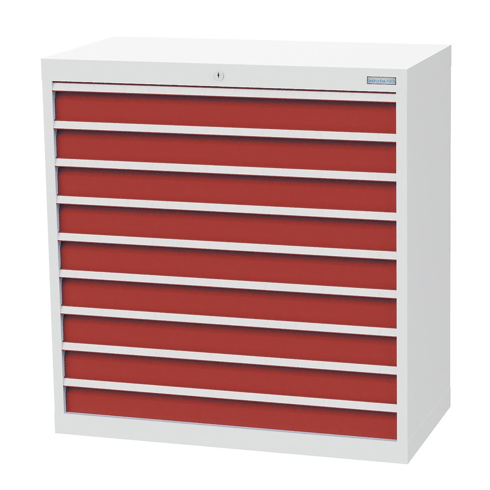 Product afbeelding: Ladekast Profi, laden 9x100 mm, breedte 980 mm, lichtgrijs, robijnrood