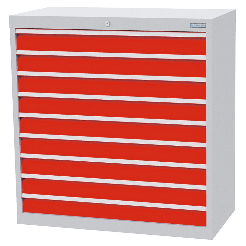 Product afbeelding: Ladekast Profi, laden 9x100 mm, breedte 980 mm, lichtgrijs, verkeersrood