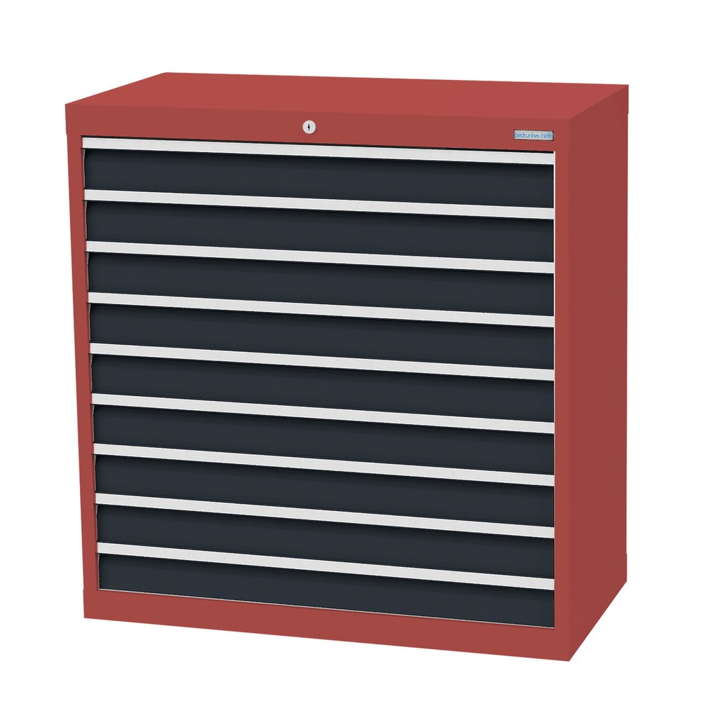 Productafbeelding nr. 1: Ladekast Profi, laden 9x100 mm, breedte 980 mm, robijnrood, antracietgrijs