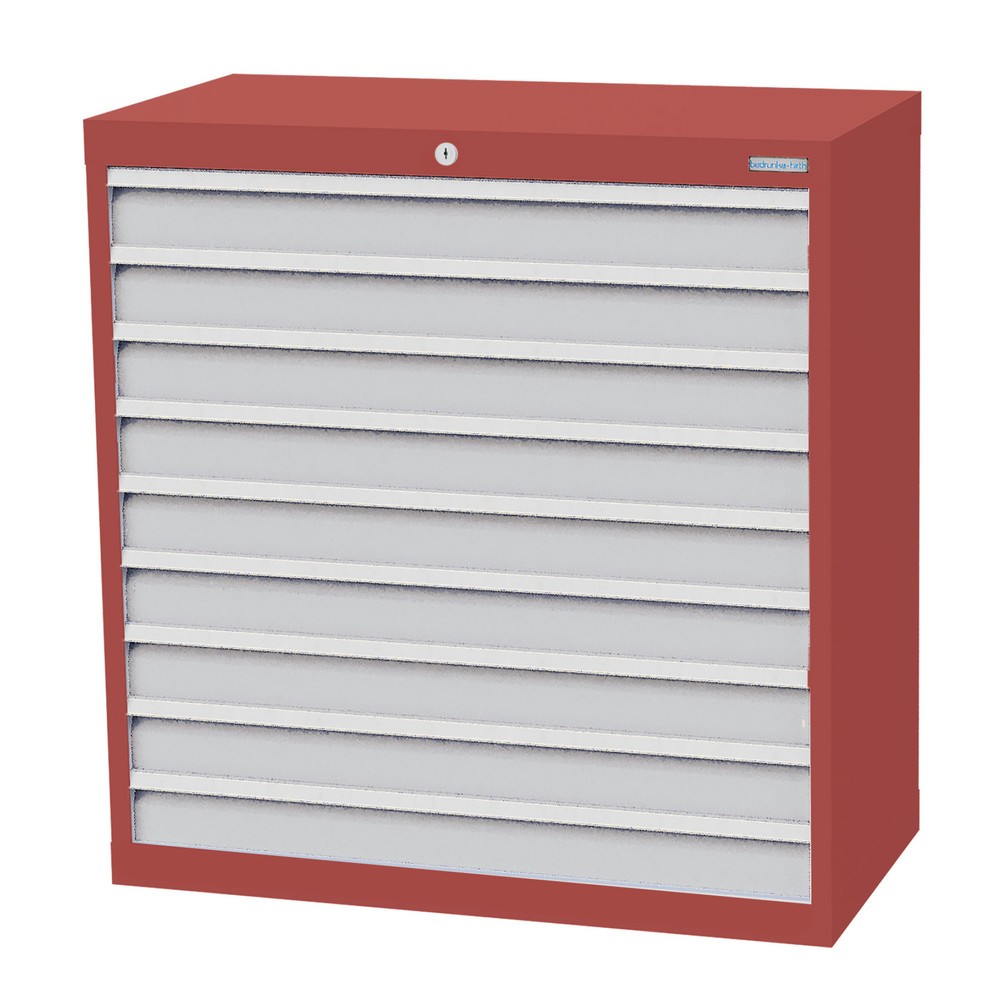 Product afbeelding: Ladekast Profi, laden 9x100 mm, breedte 980 mm, robijnrood, lichtgrijs