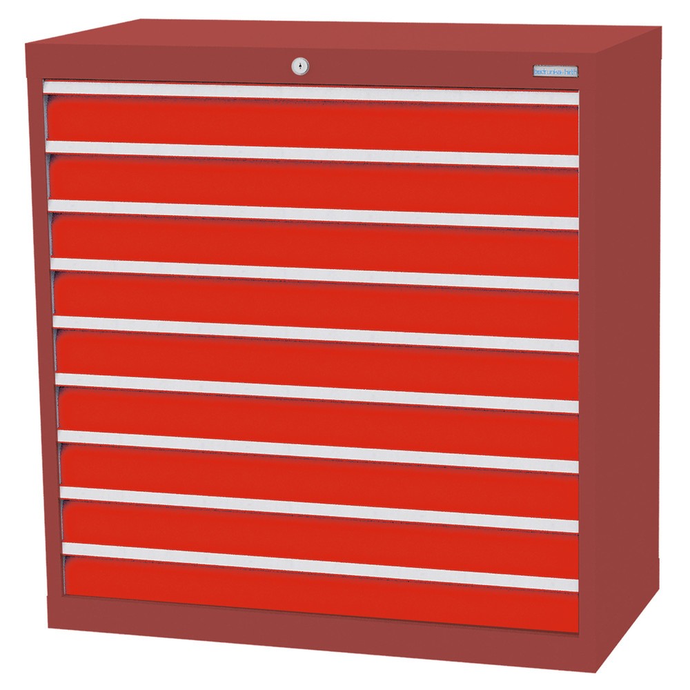 Productafbeelding nr. 1: Ladekast Profi, laden 9x100 mm, breedte 980 mm, robijnrood, verkeersrood