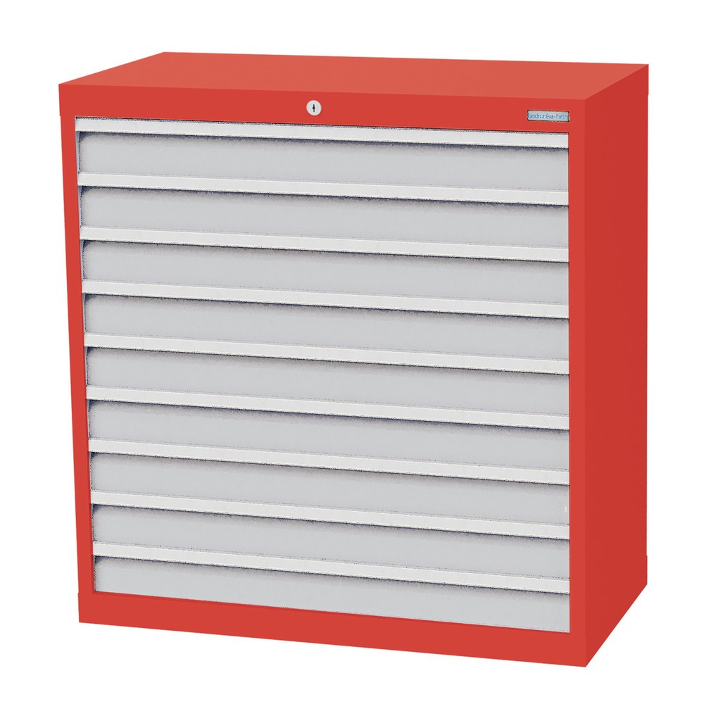 Productafbeelding nr. 1: Ladekast Profi, laden 9x100 mm, breedte 980 mm, verkeersrood, lichtgrijs