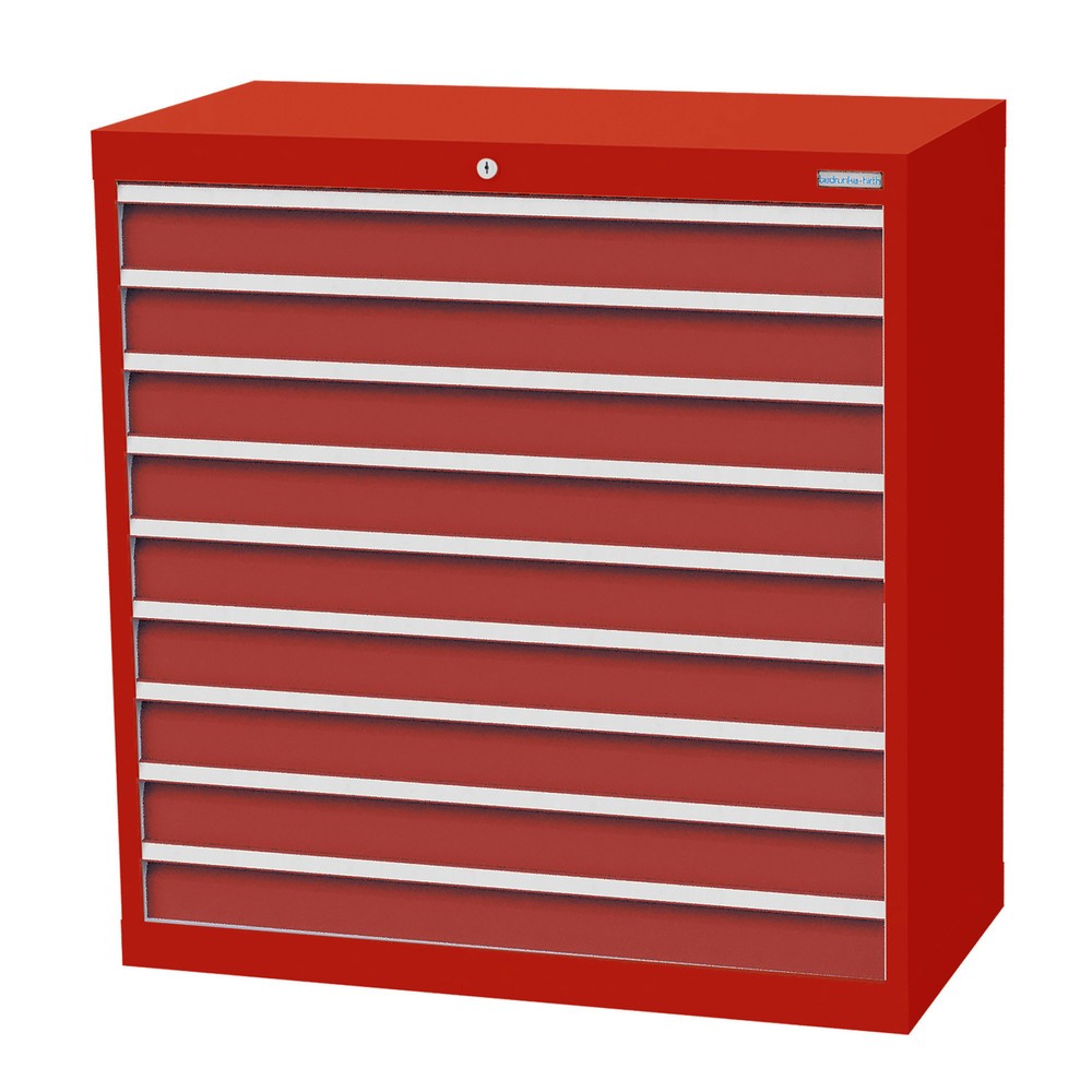 Productafbeelding nr. 1: Ladekast Profi, laden 9x100 mm, breedte 980 mm, verkeersrood, robijnrood