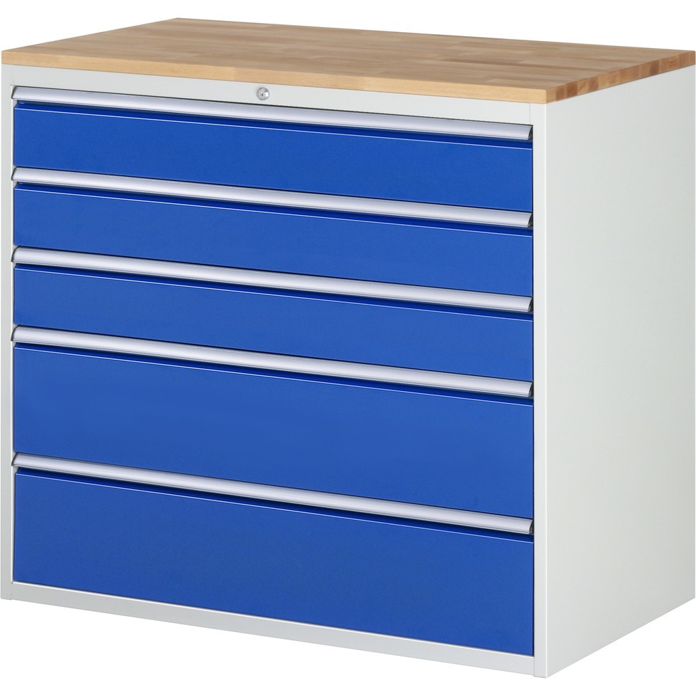 Productafbeelding nr. 1: RAU ladekast serie 7000, h x b x d 1.035 x 1.145 x 650 mm, met 5 lades maat XXL, beuken blad