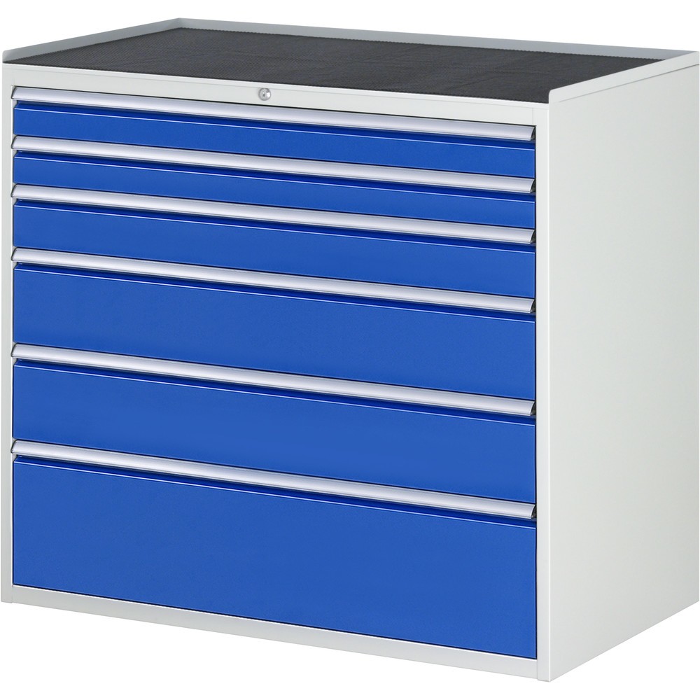 Productafbeelding nr. 1: Ladekast RAU serie 7000, hxbxd 1.035 x 1.145 x 650 mm, 6 lades 2 x 90, 1 x 120, 2 x 180, 1 x 270 mm, metalen werkblad