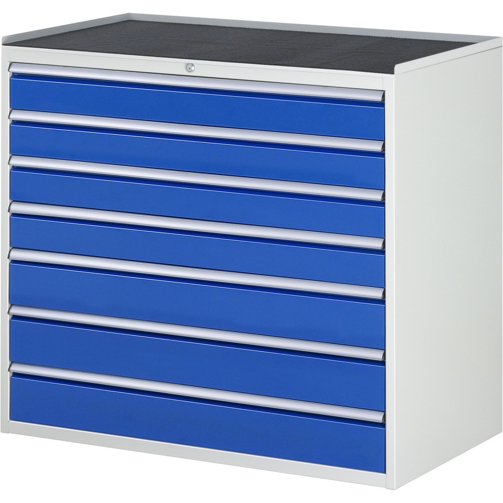 Productafbeelding nr. 1: Ladekast RAU serie 7000, hxbxd 1.035 x 1.145 x 650 mm, 7 lades 4 x 120, 3 x 150 mm, metalen werkblad