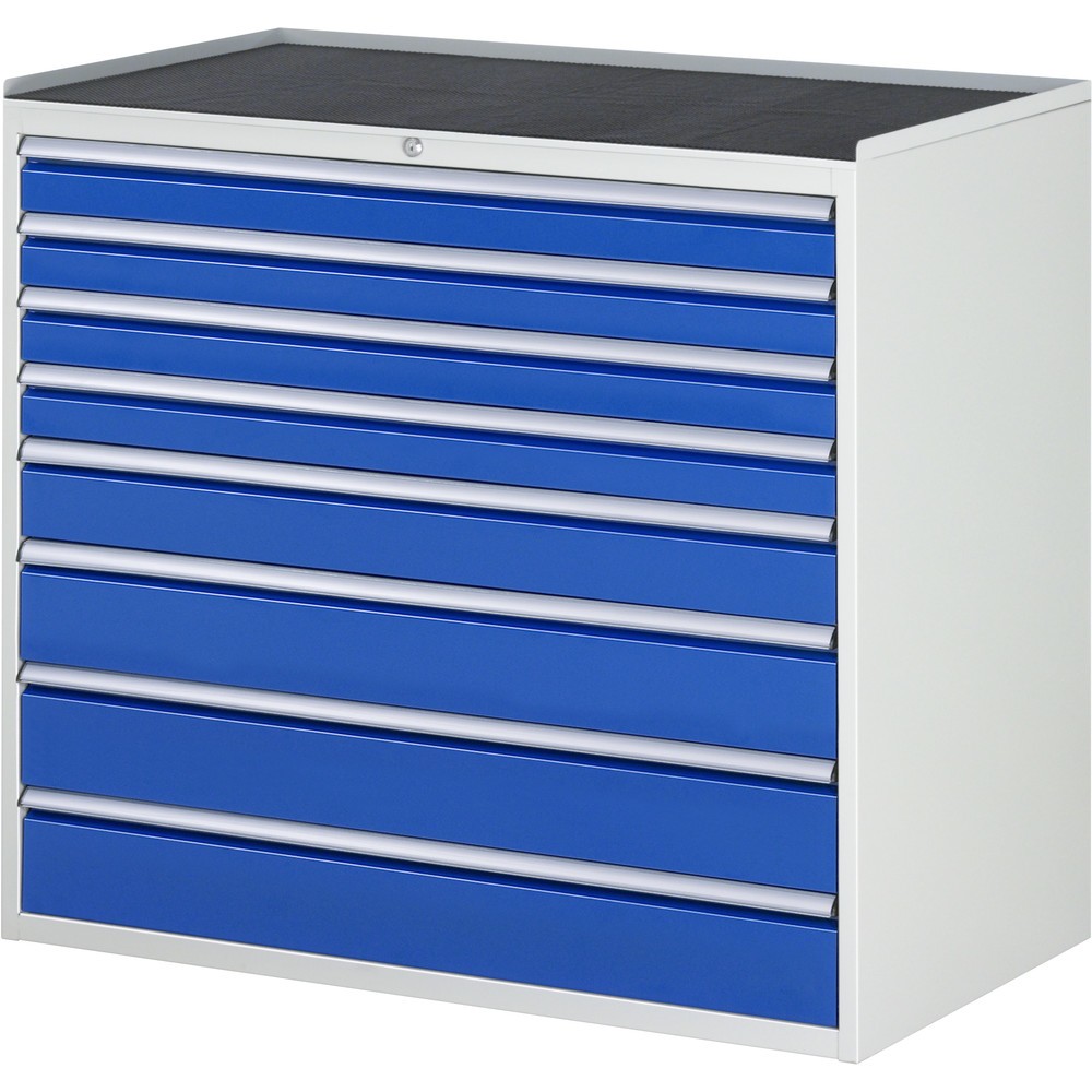 Product afbeelding: RAU ladekast serie 7000, h x b x d 1.035 x 1.145 x 650 mm, met 8 lades maat XXL, metalen blad