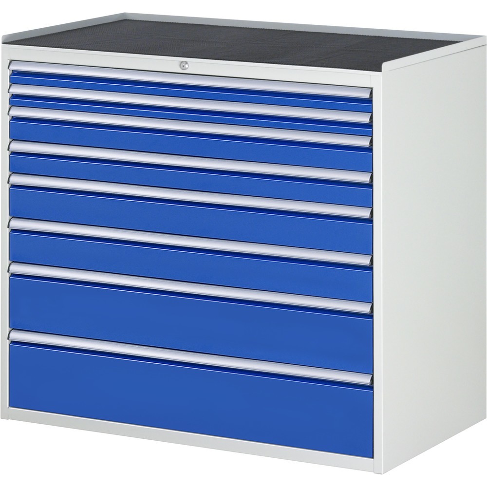 Productafbeelding nr. 1: Ladekast RAU serie 7000, hxbxd 1.035 x 1.145 x 650 mm, 8 lades 2 x 60, 2 x 90, 2 x 120, 1 x 180, 1 x 210 mm, metalen werkblad