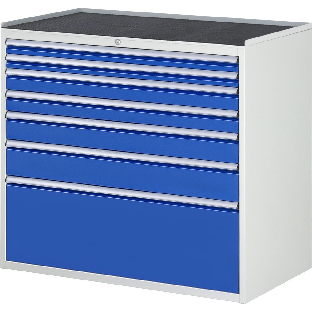 Productafbeelding nr. 1: Ladekast RAU serie 7000, hxbxd 1.035 x 1.145 x 650 mm, 7 lades 2 x 60, 2 x 90, 1 x 120, 1 x 150, 1 x 360 mm, metalen werkblad