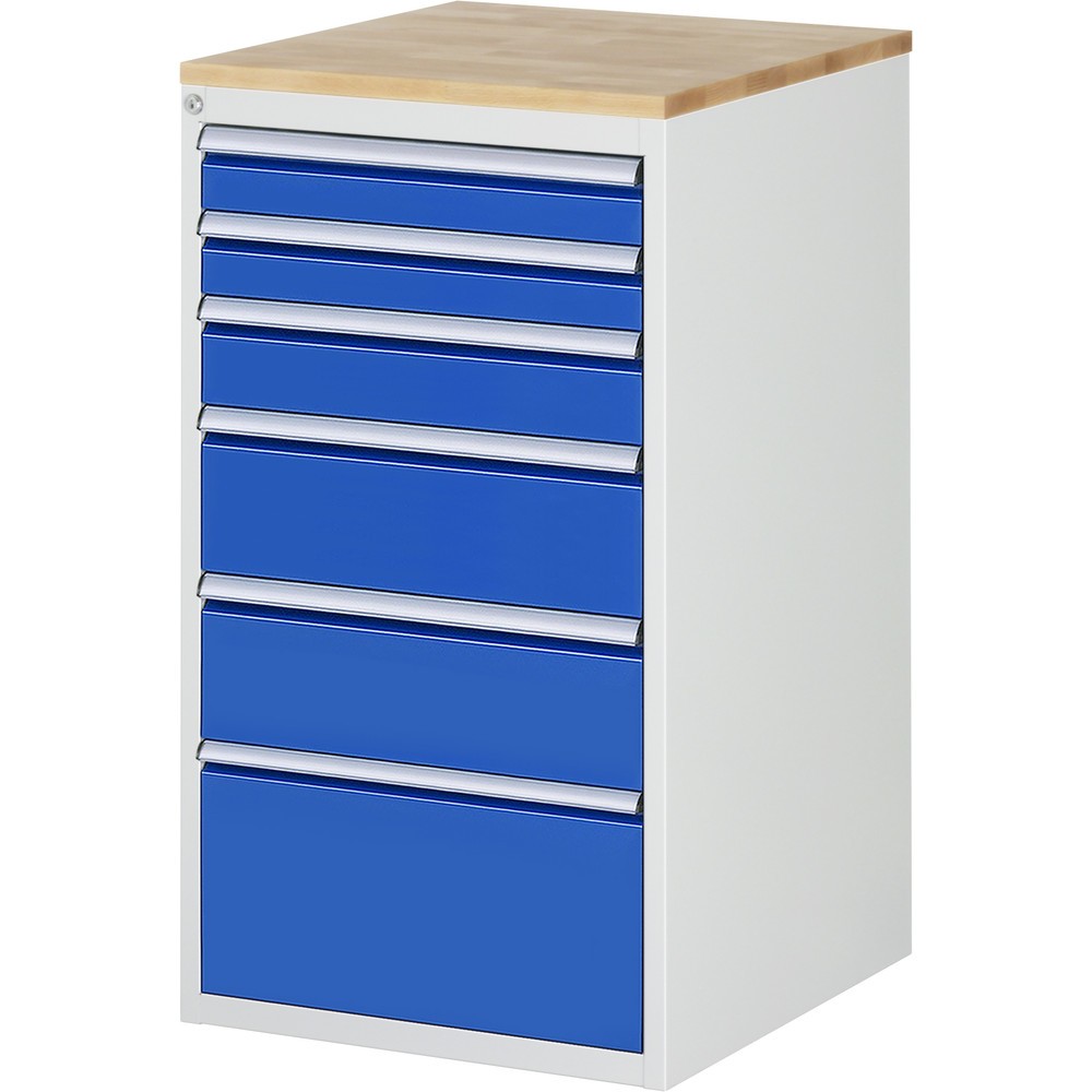 Productafbeelding nr. 1: RAU ladekast serie 7000, h x b x d 1.035 x 580 x 650 mm, met 6 lades maat L, beuken blad