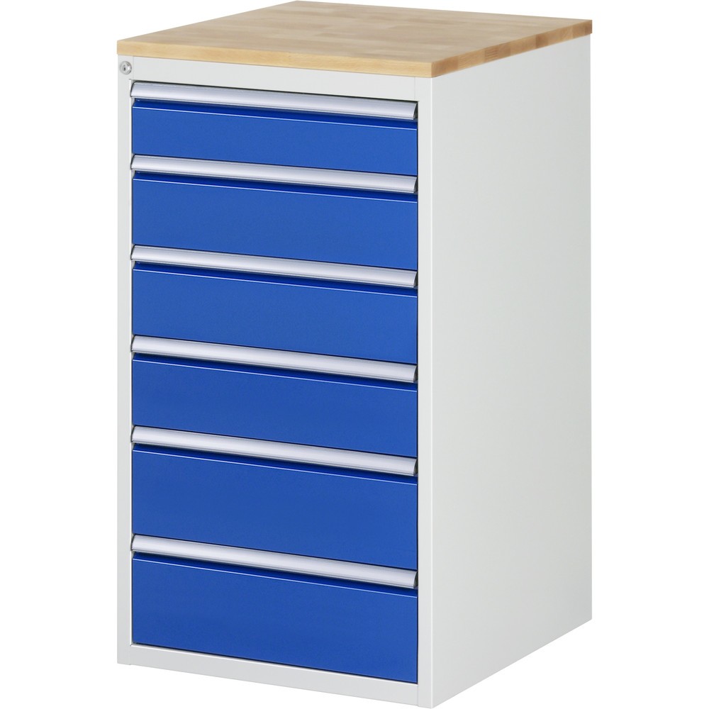 Productafbeelding nr. 1: RAU ladekast serie 7000, h x b x d 1.035 x 580 x 650 mm, met 6 lades maat L, beuken blad