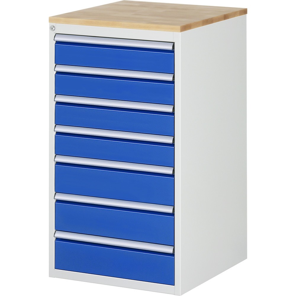 Productafbeelding nr. 1: RAU ladekast serie 7000, h x b x d 1.035 x 580 x 650 mm, met 7 lades maat L, beuken blad