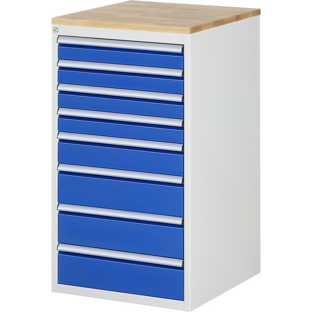 Productafbeelding nr. 1: RAU ladekast serie 7000, h x b x d 1.035 x 580 x 650 mm, met 8 lades maat L, beuken blad