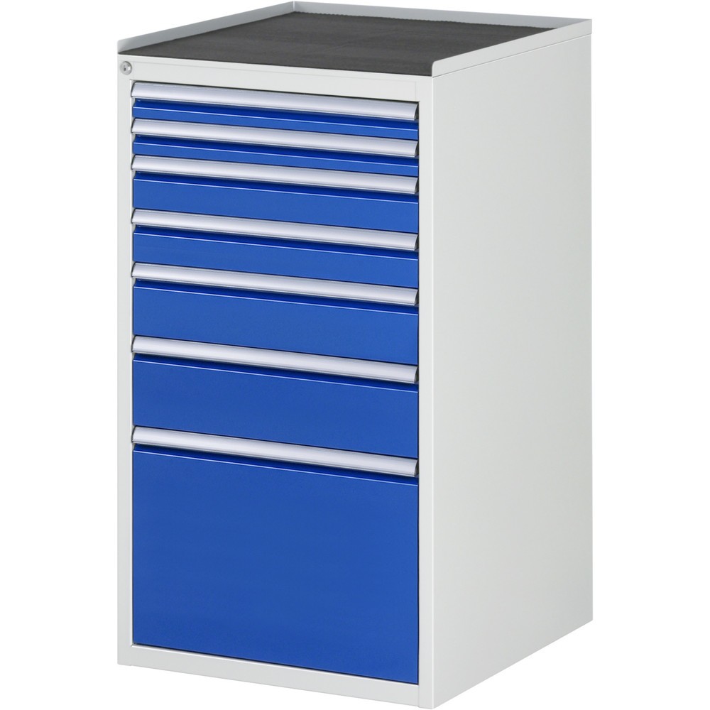 Productafbeelding nr. 1: Ladekast RAU serie 7000, hxbxd 1.035 x 580 x 650 mm, 7 lades 2 x 60, 2 x 90, 1 x 120, 1 x 150, 1 x 360 mm, metalen werkblad