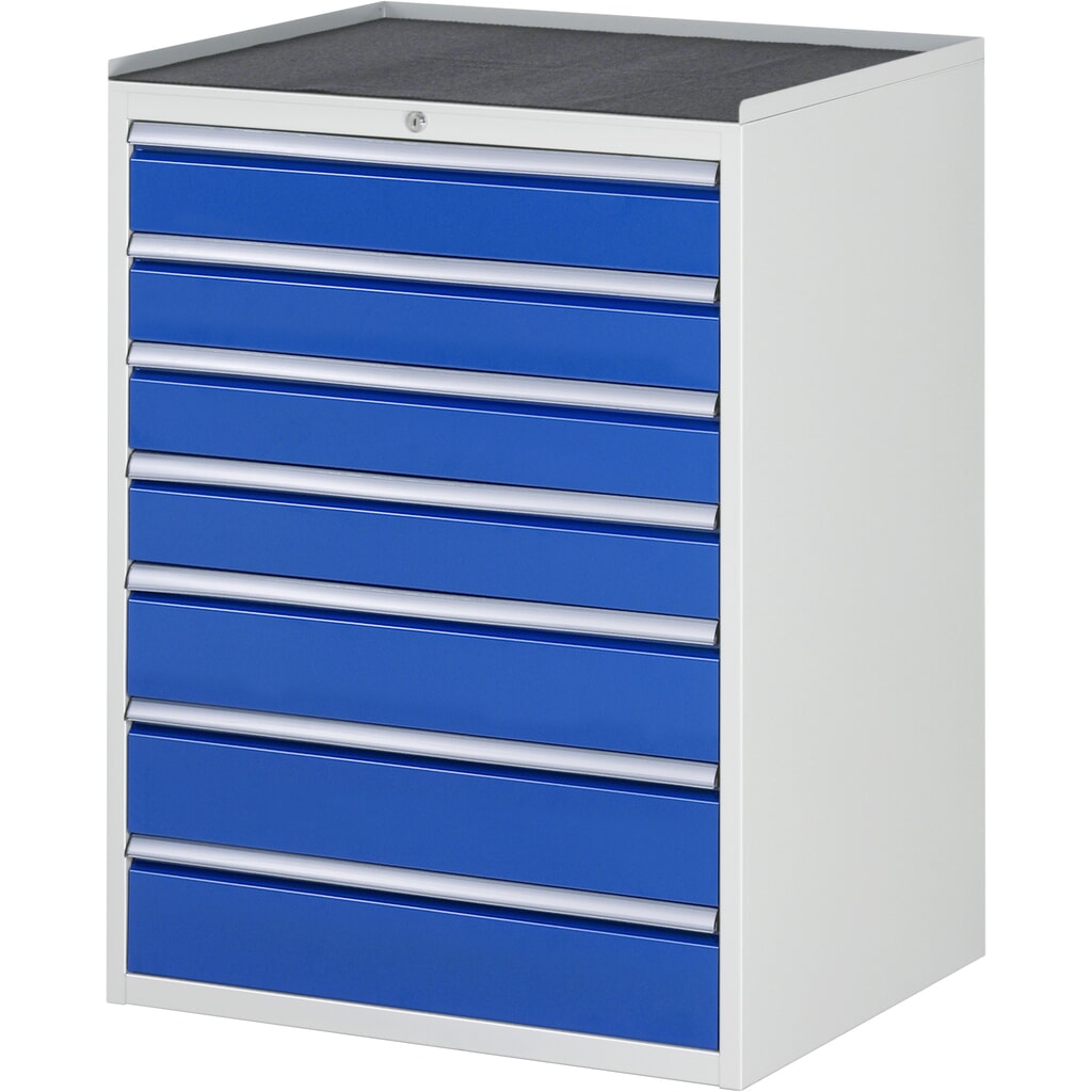 Product afbeelding: RAU ladekast serie 7000, h x b x d 1.035 x 770 x 650 mm, met 7 lades maat XL, metalen blad