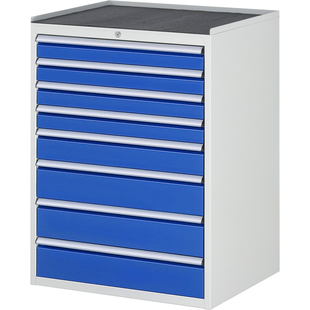 Product afbeelding: RAU ladekast serie 7000, h x b x d 1.035 x 770 x 650 mm, met 8 lades maat XL, metalen blad