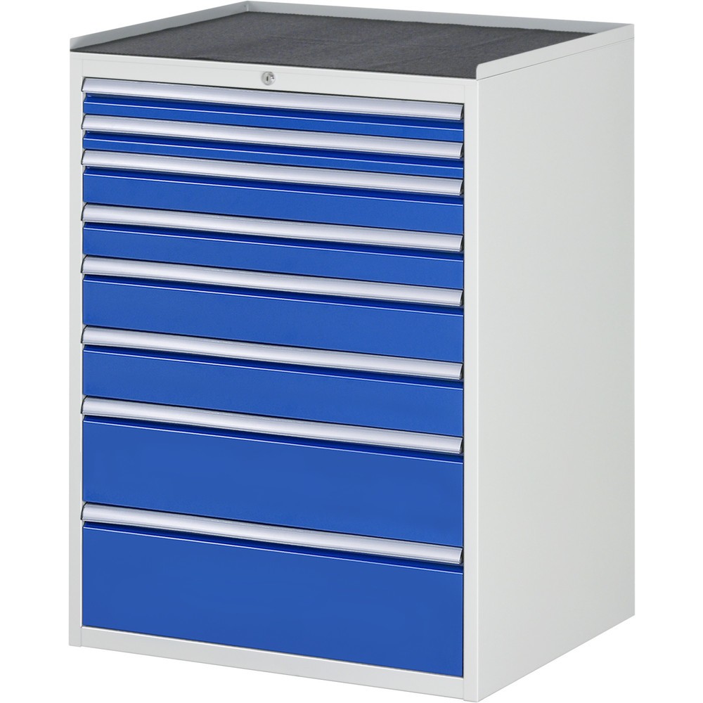 Productafbeelding nr. 1: Ladekast RAU serie 7000, hxbxd 1.035 x 770 x 650 mm, 8 lades 2 x 60, 2 x 90, 2 x 120, 1 x 180, 1 x 210 mm, metalen werkblad