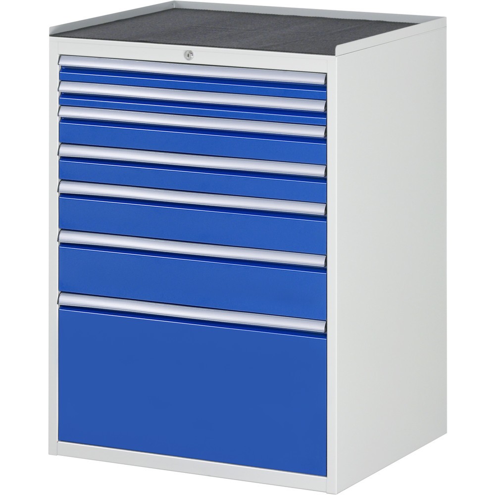 Productafbeelding nr. 1: Ladekast RAU serie 7000, hxbxd 1.035 x 770 x 650 mm, 7 lades 2 x 60, 2 x 90, 1 x 120, 1 x 150, 1 x 360 mm, metalen werkblad