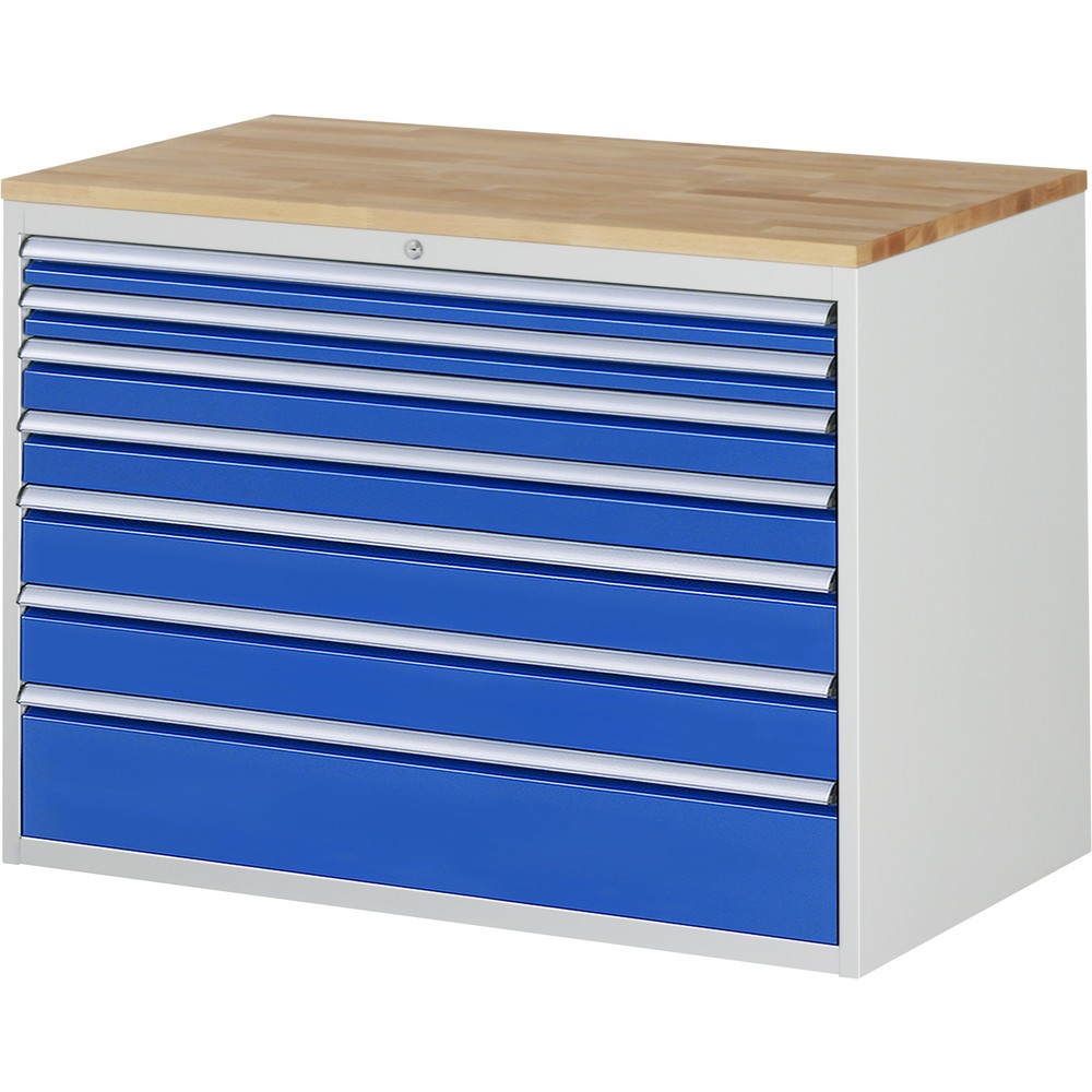 Productafbeelding nr. 1: Ladekast RAU serie 7000, hxbxd 825 x 1.145 x 650 mm, 7 lades 2 x 60, 2 x 90, 2 x 120, 1 x 180 mm, beuken werkblad