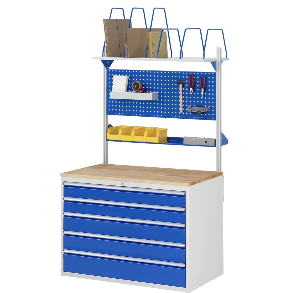 Productafbeelding nr. 4: Ladekast RAU serie 7000, hxbxd 1.035 x 1.145 x 650 mm, 7 lades 4 x 120, 3 x 150 mm, metalen werkblad