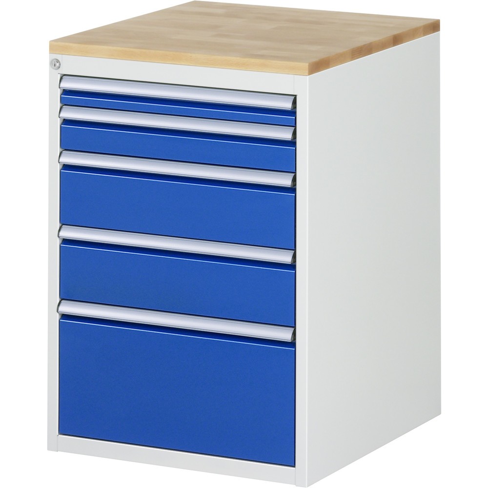 Productafbeelding nr. 1: RAU ladekast serie 7000, h x b x d 825 x 580 x 650 mm, met 5 lades maat L, beuken blad