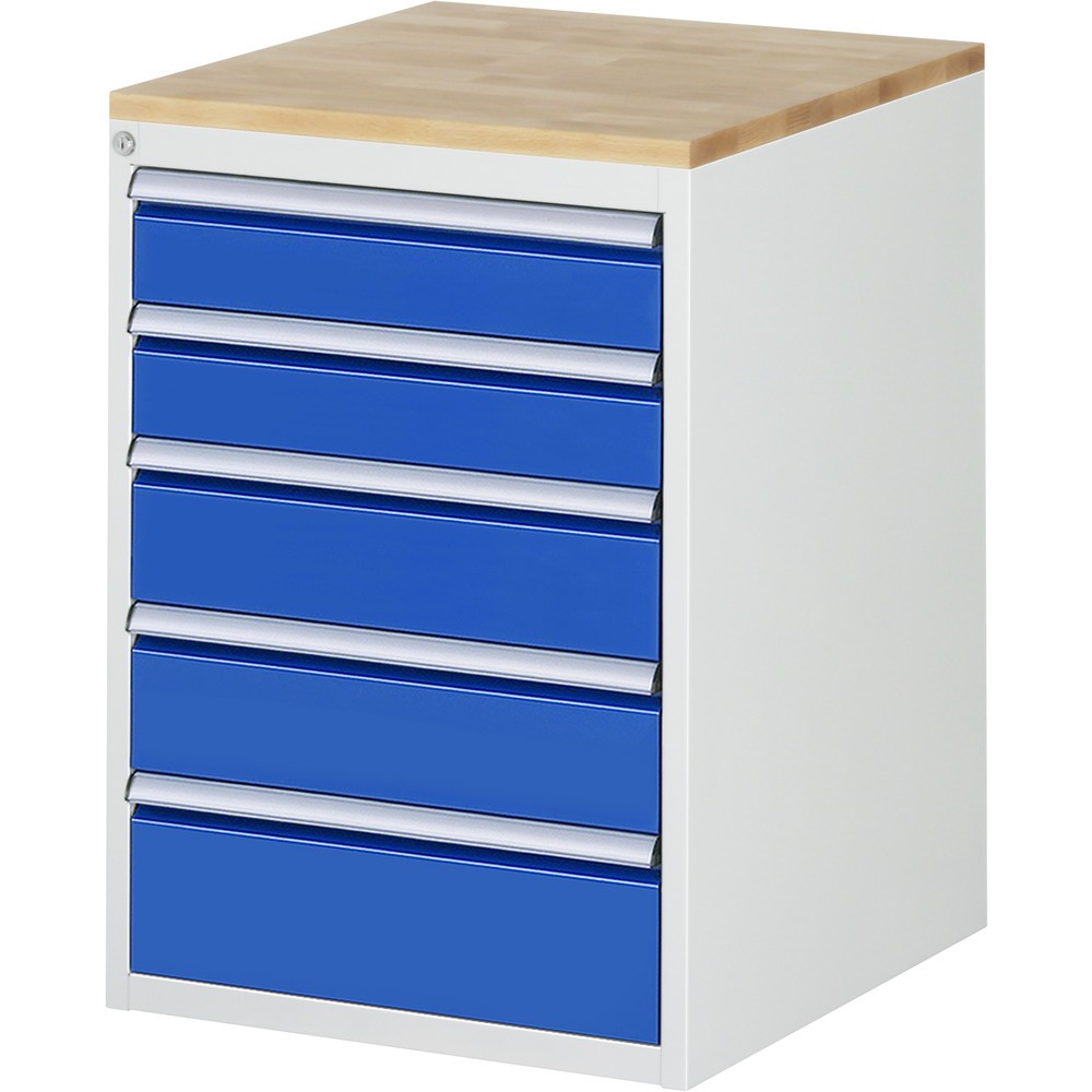 Product afbeelding: RAU ladekast serie 7000, h x b x d 825 x 580 x 650 mm, met 5 lades maat L, beuken blad