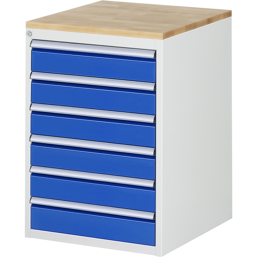 Productafbeelding nr. 1: RAU ladekast serie 7000, h x b x d 825 x 580 x 650 mm, met 6 lades maat L, beuken blad