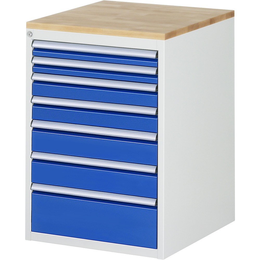 Productafbeelding nr. 1: RAU ladekast serie 7000, h x b x d 825 x 580 x 650 mm, met 7 lades maat L, beuken blad