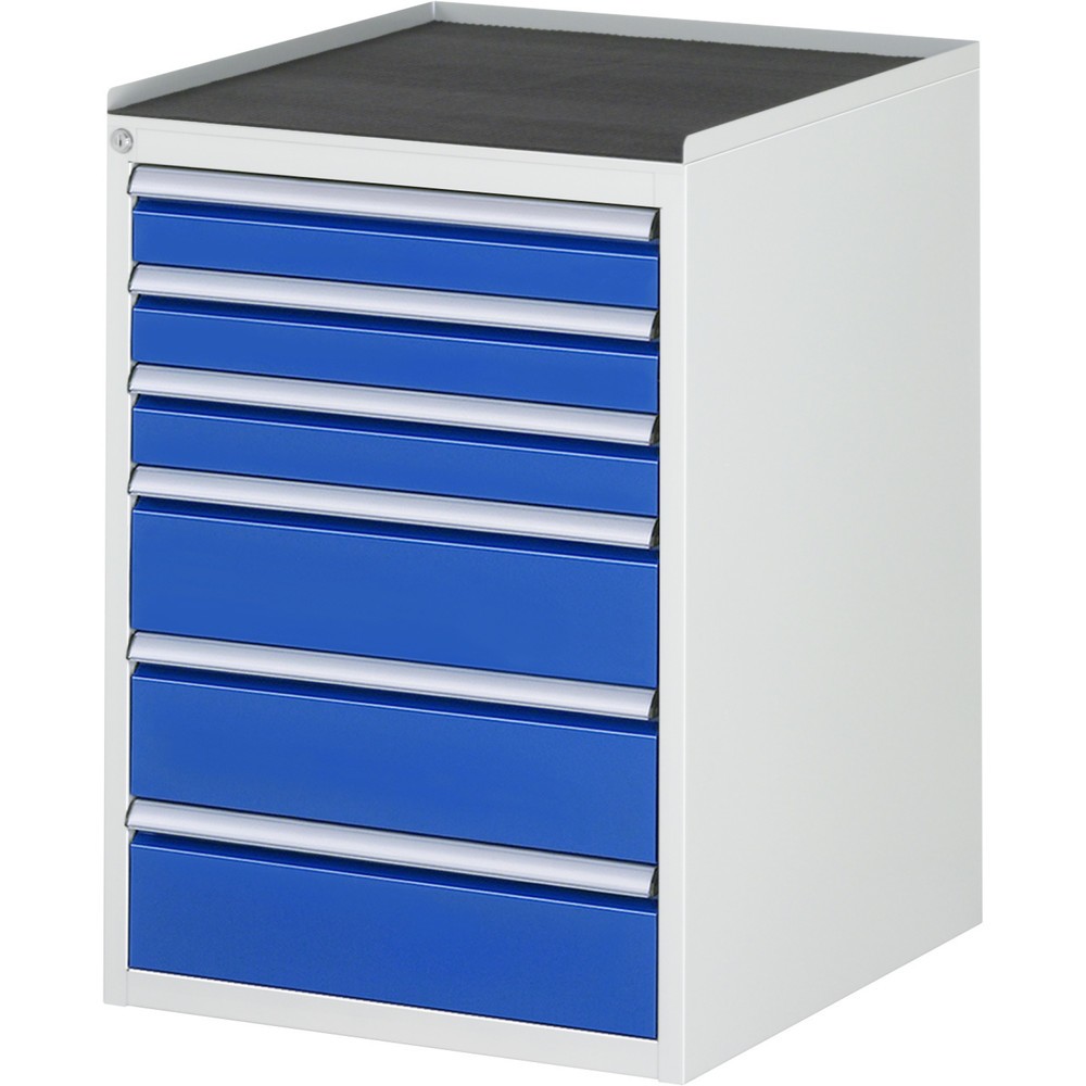 Productafbeelding nr. 1: Ladekast RAU serie 7000, hxbxd 825 x 580 x 650 mm, 6 lades 3 x 90, 3 x 150 mm, metalen werkblad