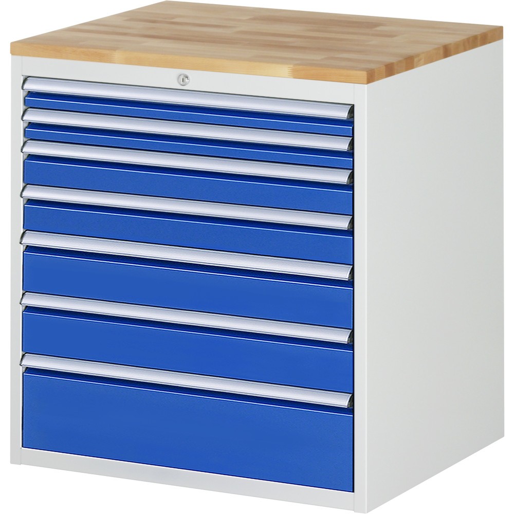 Product afbeelding: RAU ladekast serie 7000, h x b x d 825 x 770 x 650 mm, met 7 lades maat XL, beuken blad