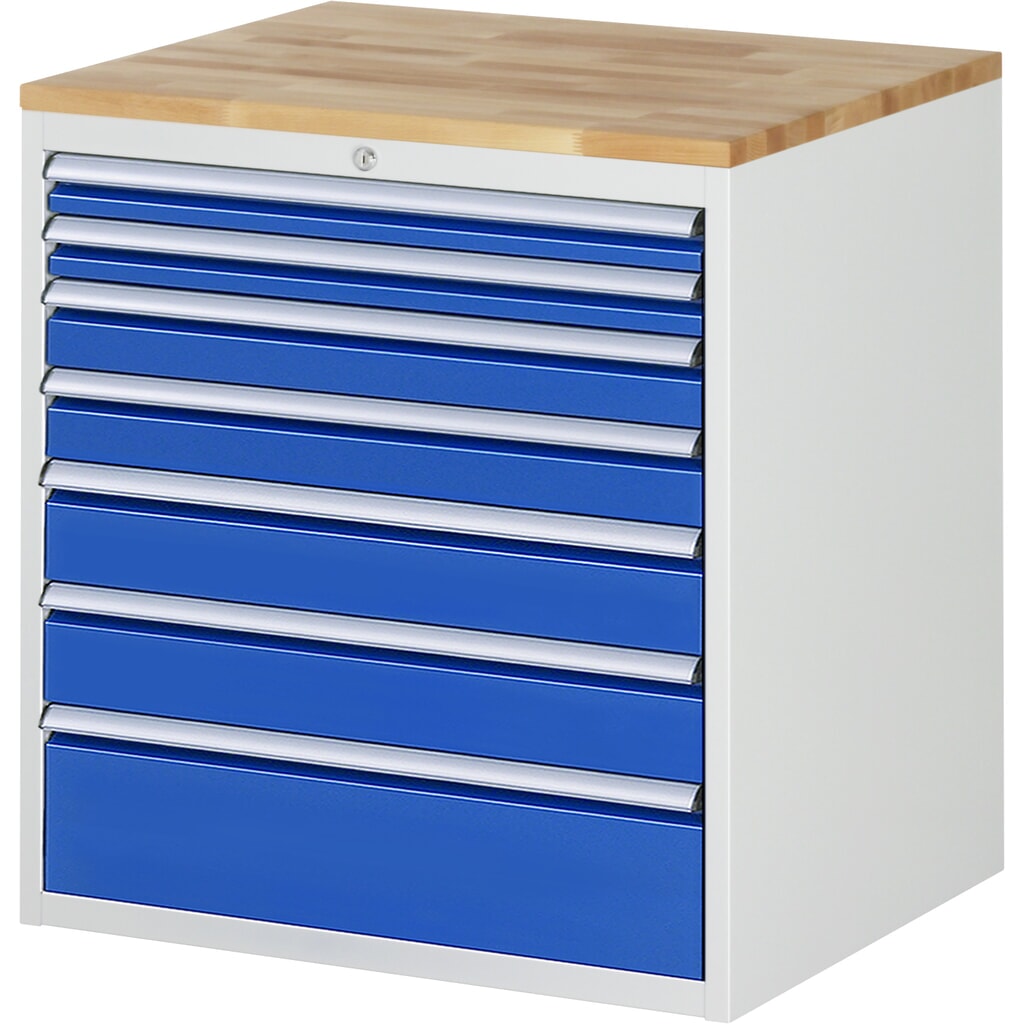 Product afbeelding: RAU ladekast serie 7000, h x b x d 825 x 770 x 650 mm, met 7 lades maat XL, beuken blad