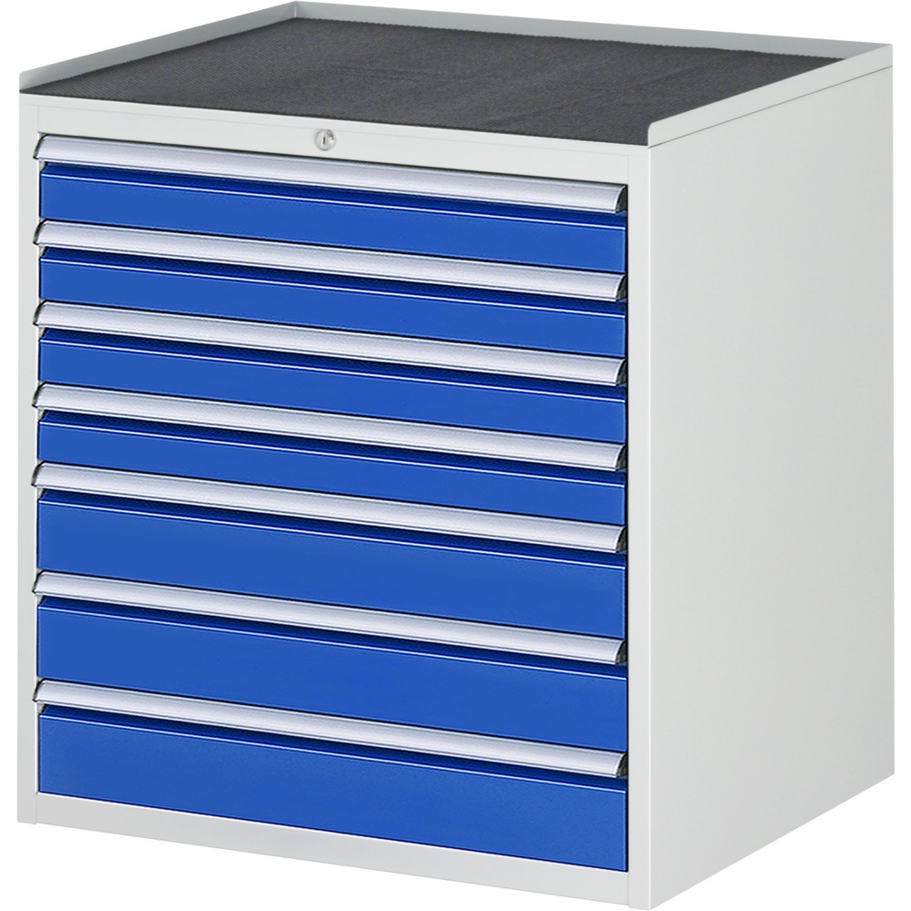 Productafbeelding nr. 1: Ladekast RAU serie 7000, hxbxd 825 x 770 x 650 mm, 7 lades 4 x 90, 3 x 120 mm, metalen werkblad
