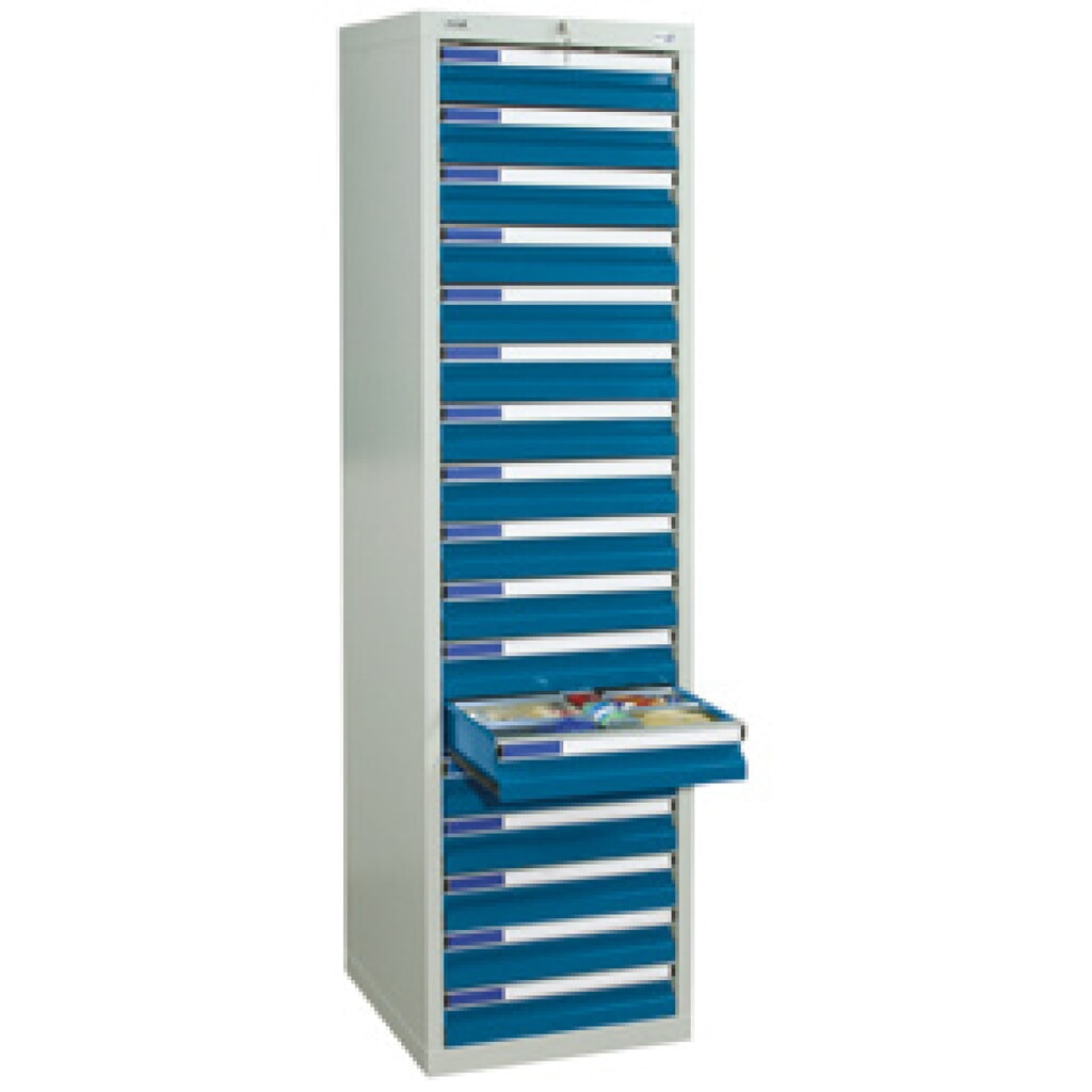 Ladenkast stumpf® Premium, laden 17x100 mm, hxbxd 1.800 x 500 x 500 mm, lichtgrijs Productafbeelding nr. 1: Ladenkast stumpf® Premium, laden 17x100 mm, hxbxd 1.800 x 500 x 500 mm, lichtgrijs