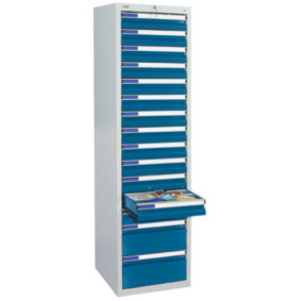 Ladenkast stumpf® Premium, laden 17x100 mm, hxbxd 1.800 x 500 x 500 mm, lichtgrijs Productafbeelding nr. 2: Ladenkast stumpf® Premium, laden 17x100 mm, hxbxd 1.800 x 500 x 500 mm, lichtgrijs